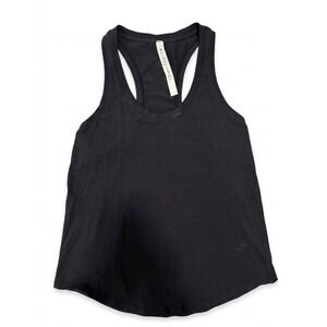 Lululemon Tank Top Women Black Sz 4 Racerback Pima Cotton Everyday Athleisure
